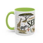 Serengeti Coffee Mug | Travel Destination Souvenir Gift | Accent Color Ceramic 11oz 15oz