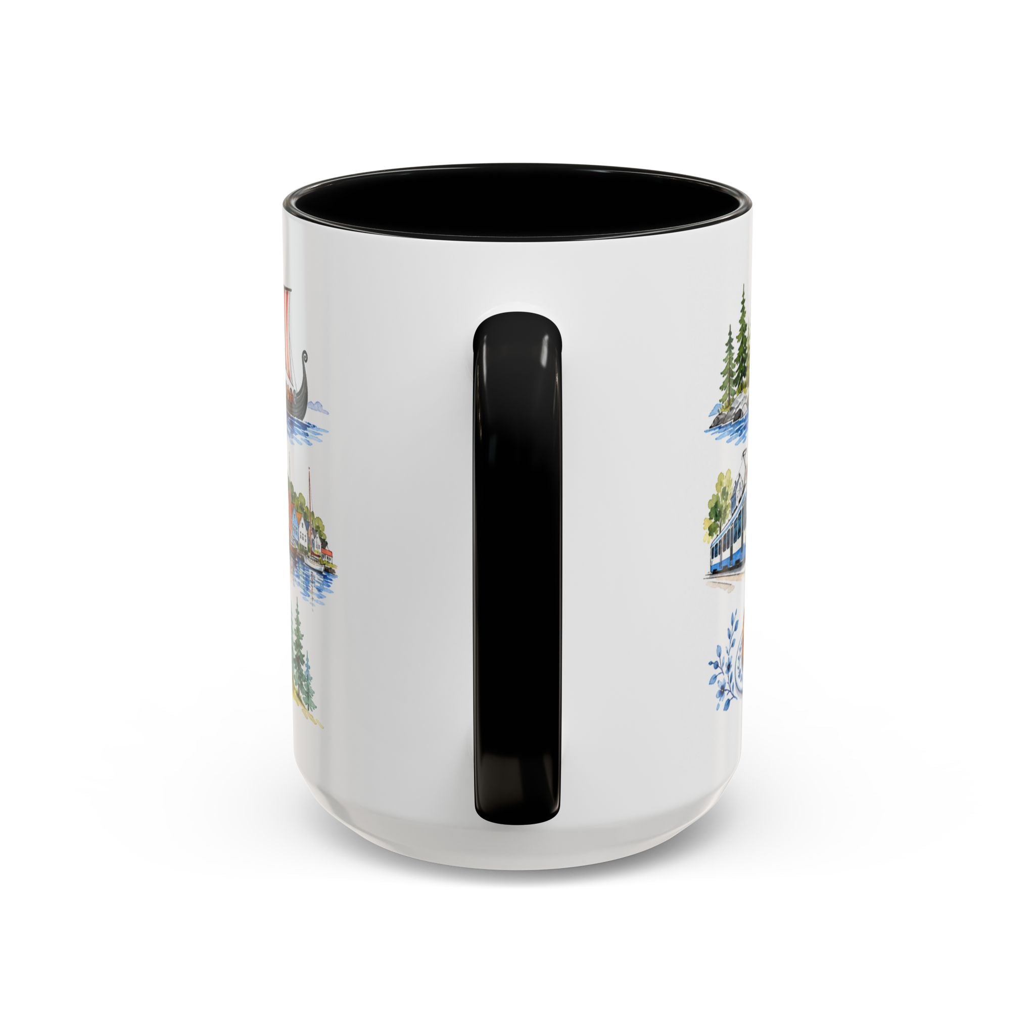 Oslo Illustrated Travel Mug | City Souvenir Accent Coffee Mug | 11oz 15oz Ceramic Cup