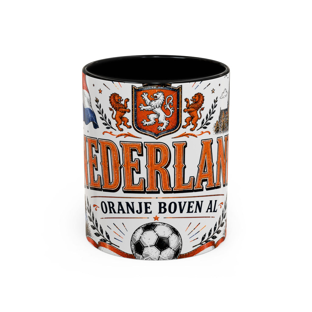 Netherlands Soccer Coffee Mug | World Cup Fan Gift | Accent Color Ceramic 11oz 15oz Match Day Cup