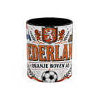 Netherlands Soccer Coffee Mug | World Cup Fan Gift | Accent Color Ceramic 11oz 15oz Match Day Cup