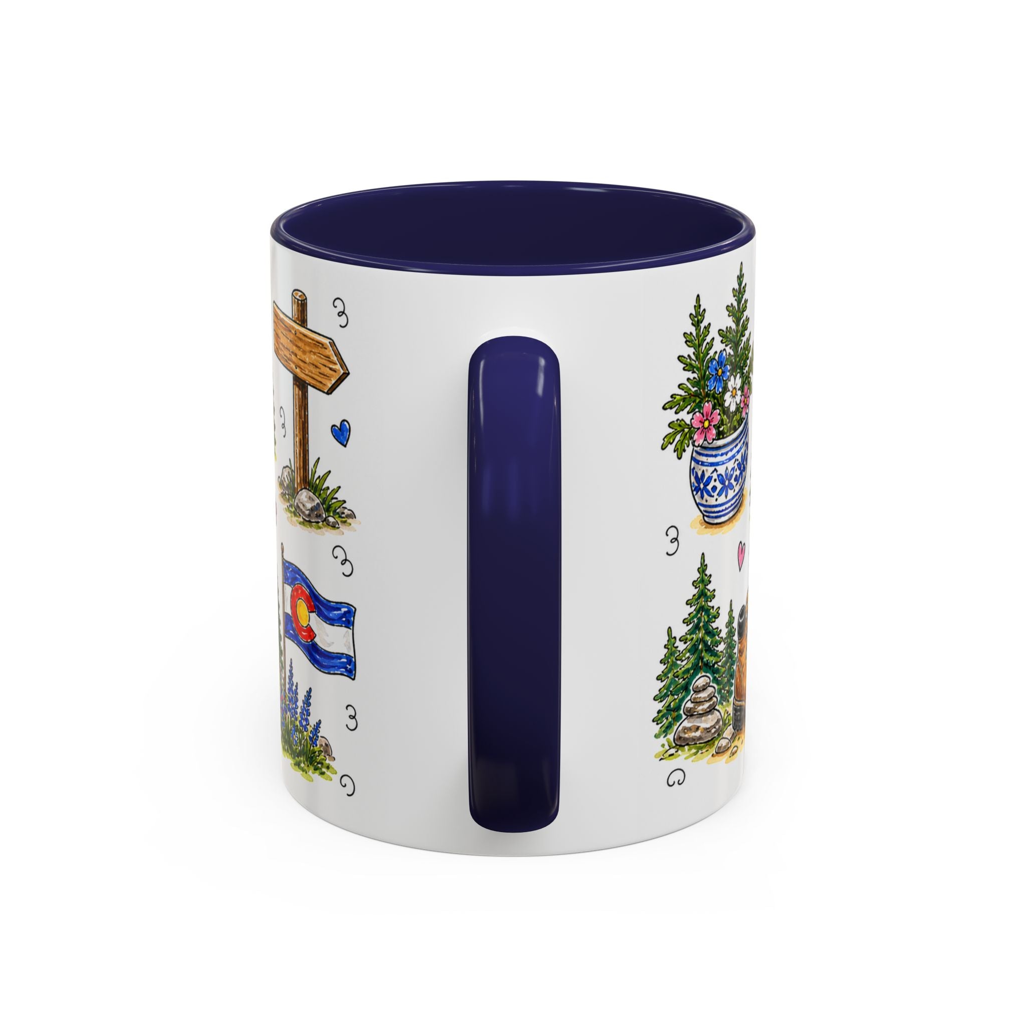 Denver Illustrated Travel Mug | City Souvenir Accent Coffee Mug | 11oz 15oz Ceramic Cup
