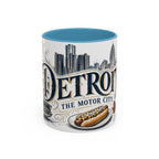 Detroit Coffee Mug | United States Travel Souvenir | Vintage Illustrated City Gift | 11 oz 15 oz Accent Mug