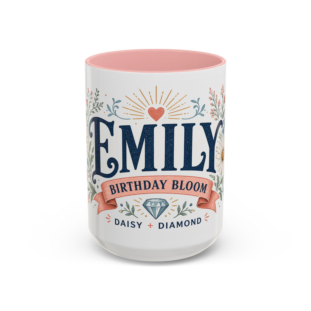 Personalized Name Birth Month Mug | Birth Flower Stone Birthday Gift | 11oz 15oz