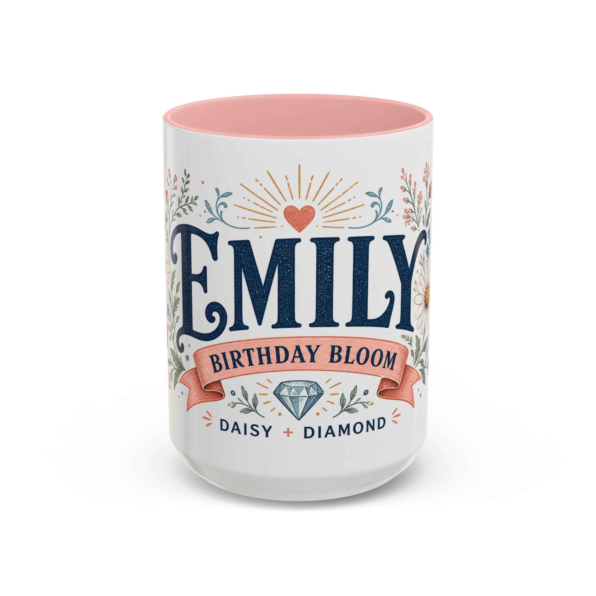 Personalized Name Birth Month Mug | Birth Flower Stone Birthday Gift | 11oz 15oz