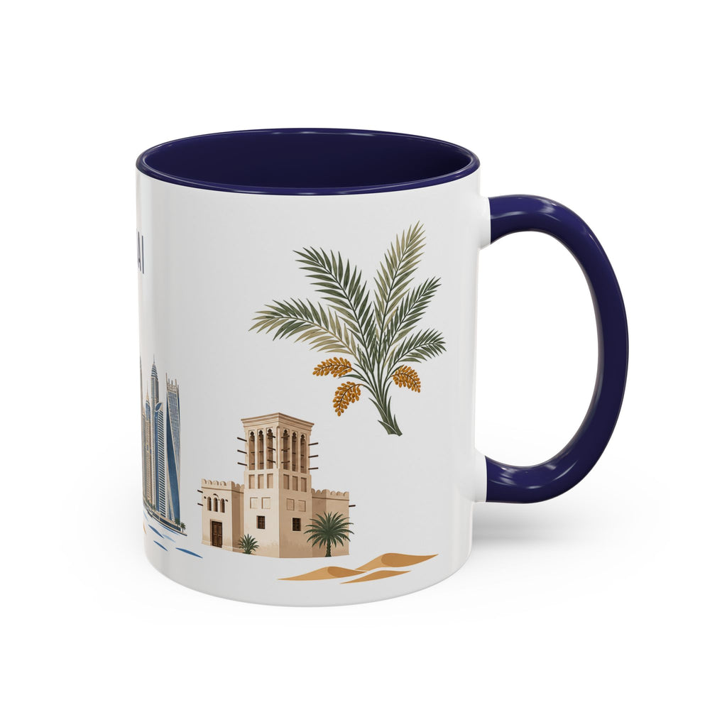 Dubai Coffee Mug | United Arab Emirates Travel Souvenir | Porcelain Decal City Gift | 11oz 15oz Accent Mug