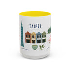 Taipei Coffee Mug | Taiwan Travel Souvenir | Porcelain Decal City Gift | 11oz 15oz Accent Mug