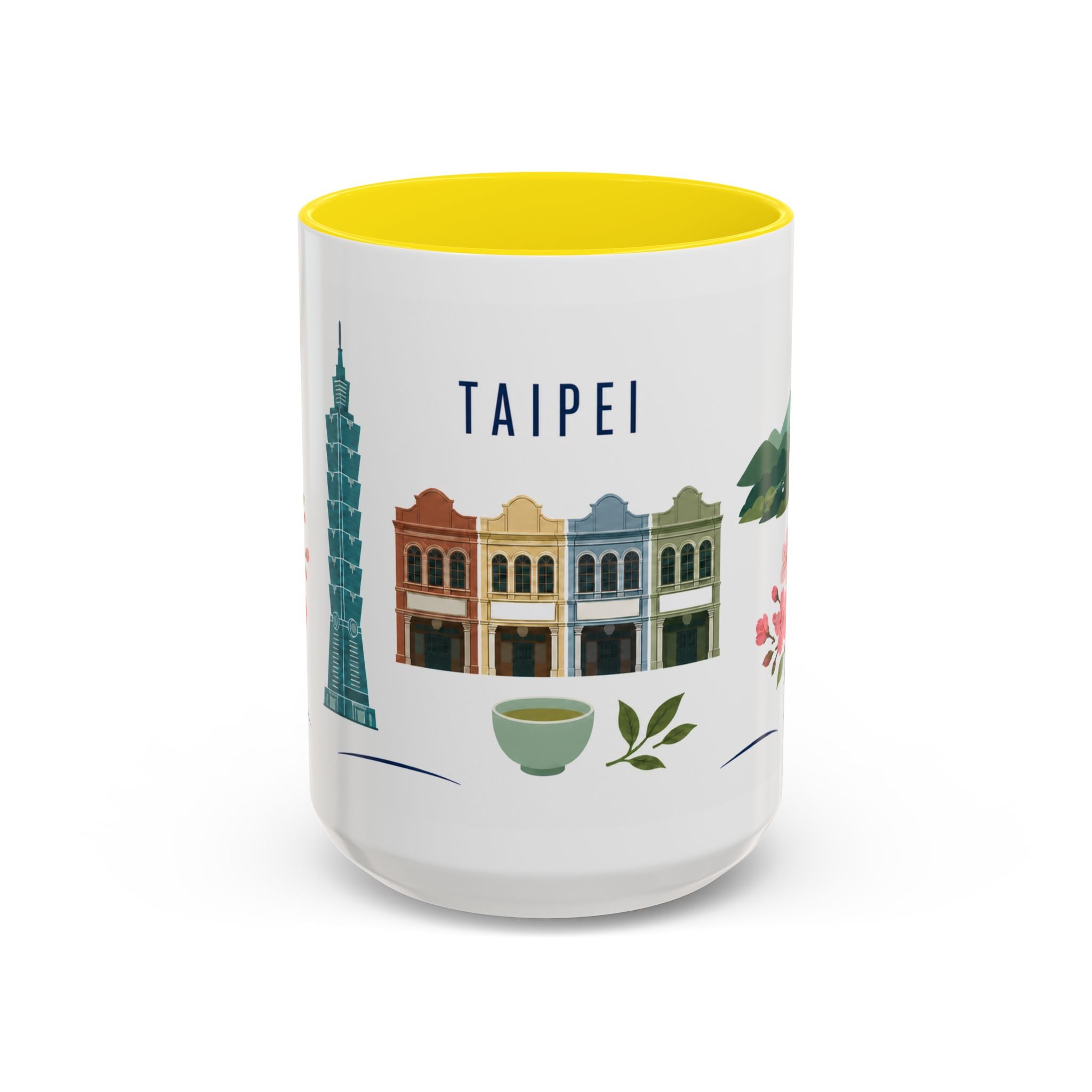 Taipei Coffee Mug | Taiwan Travel Souvenir | Porcelain Decal City Gift | 11oz 15oz Accent Mug