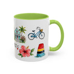 Key West Illustrated Travel Mug | City Souvenir Accent Coffee Mug | 11oz 15oz Ceramic Cup