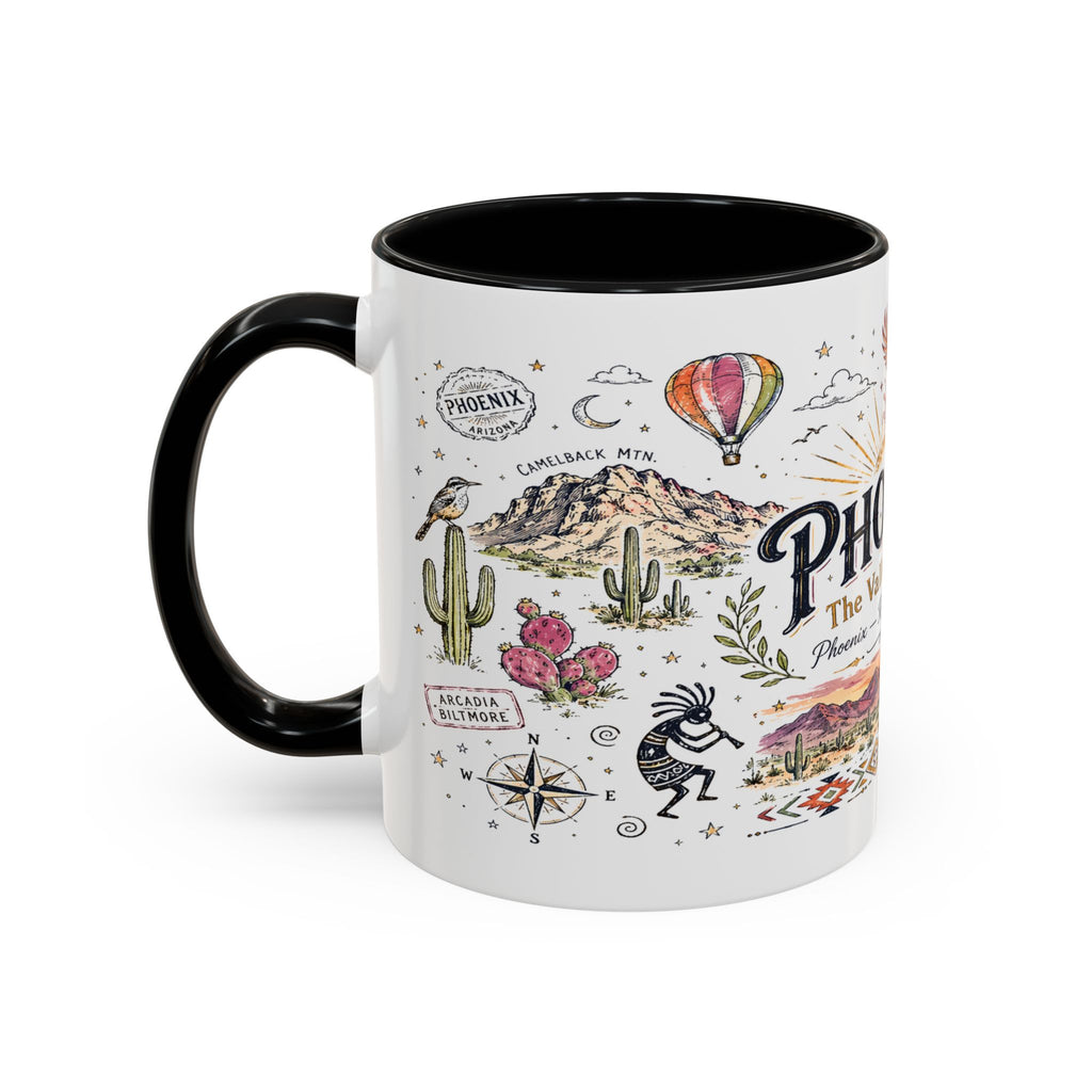 Phoenix Coffee Mug | Arizona Souvenir City Gift | Accent Color Ceramic 11oz 15oz