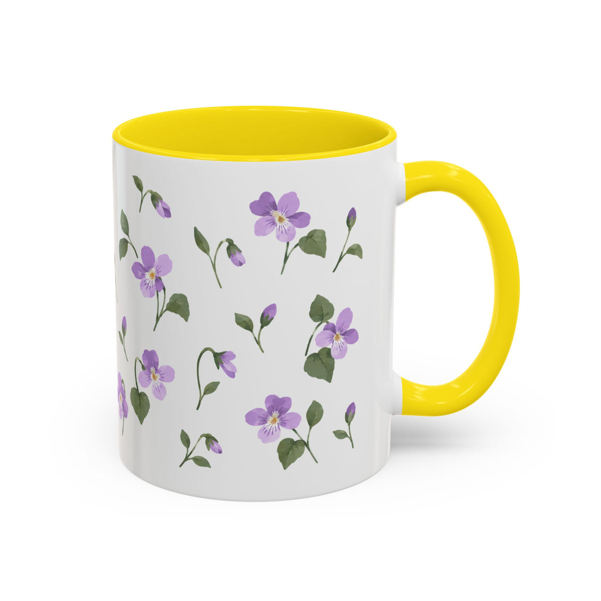 New Jersey Violet Mug, State Flower Floral Coffee Cup, 11oz Botanical Gift
