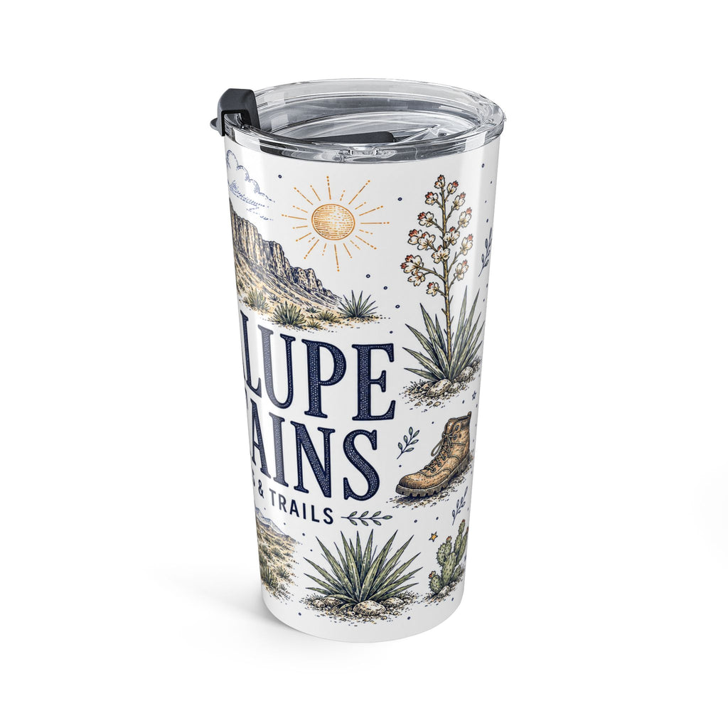 Guadalupe Mountains National Park 20oz Tumbler | Texas Desert Peaks Hiking Gift | Insulated Stainless Steel Travel Cup