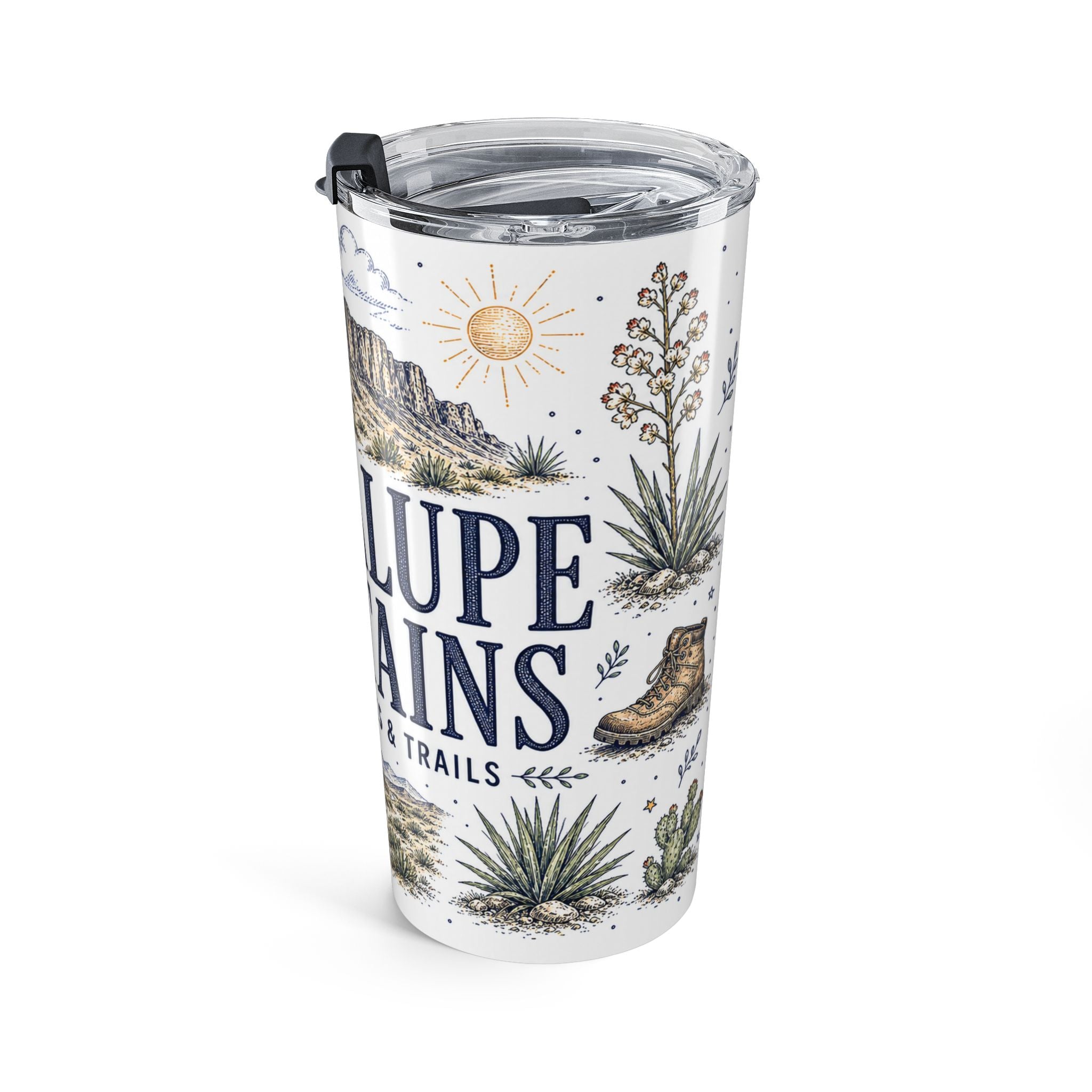 Guadalupe Mountains National Park 20oz Tumbler | Texas Desert Peaks Hiking Gift | Insulated Stainless Steel Travel Cup