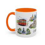 Kansas City Illustrated Travel Mug | City Souvenir Accent Coffee Mug | 11oz 15oz Ceramic Cup