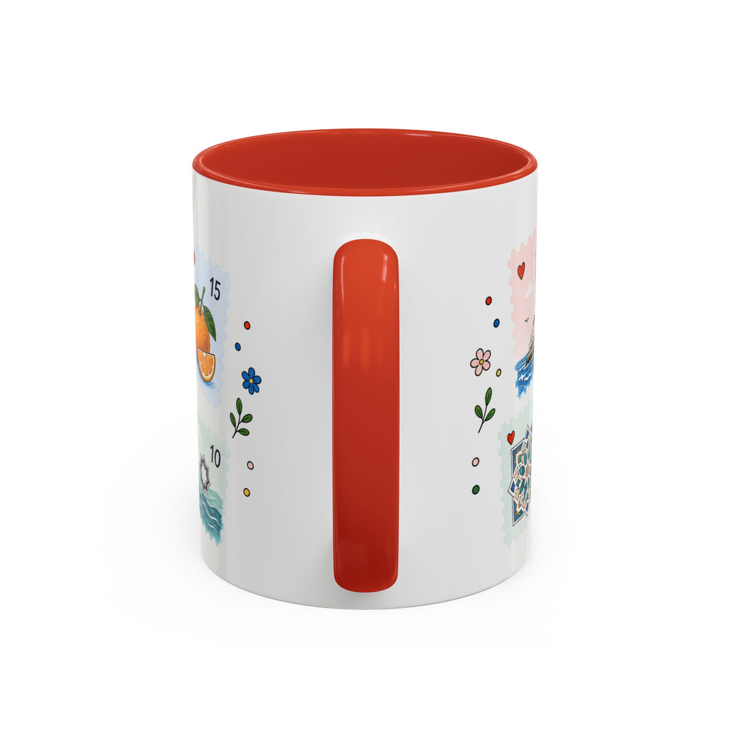 Casablanca Coffee Mug | Postage Stamp Collage Mug | Travel Souvenir Accent Cup 11oz 15oz