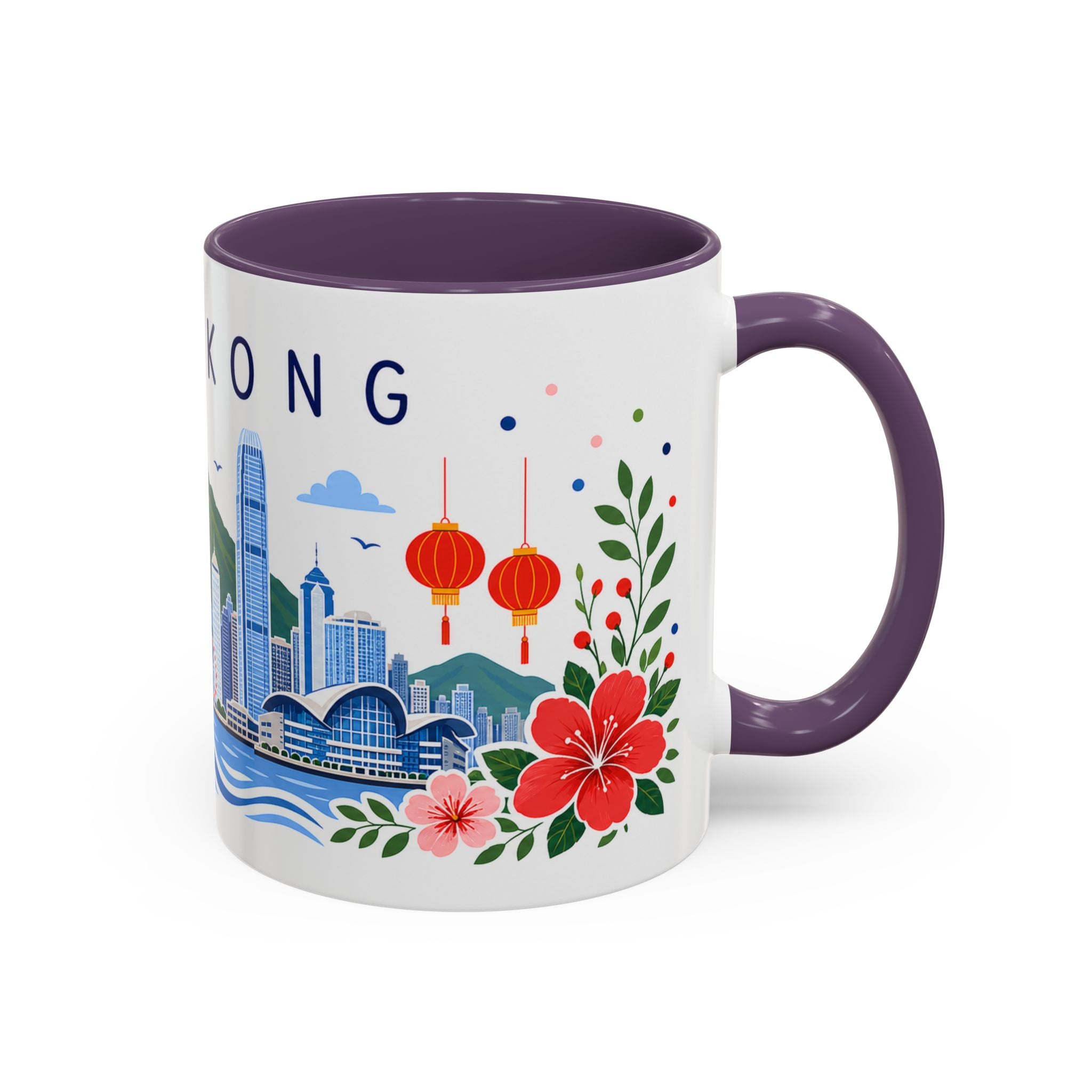 Hong Kong Coffee Mug | Travel Souvenir Accent Mug | Place Gift Ceramic Cup 11oz 15oz
