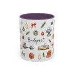Budapest Christmas Mug | Watercolor City Souvenir | Ceramic Coffee Cup (11oz 15oz)