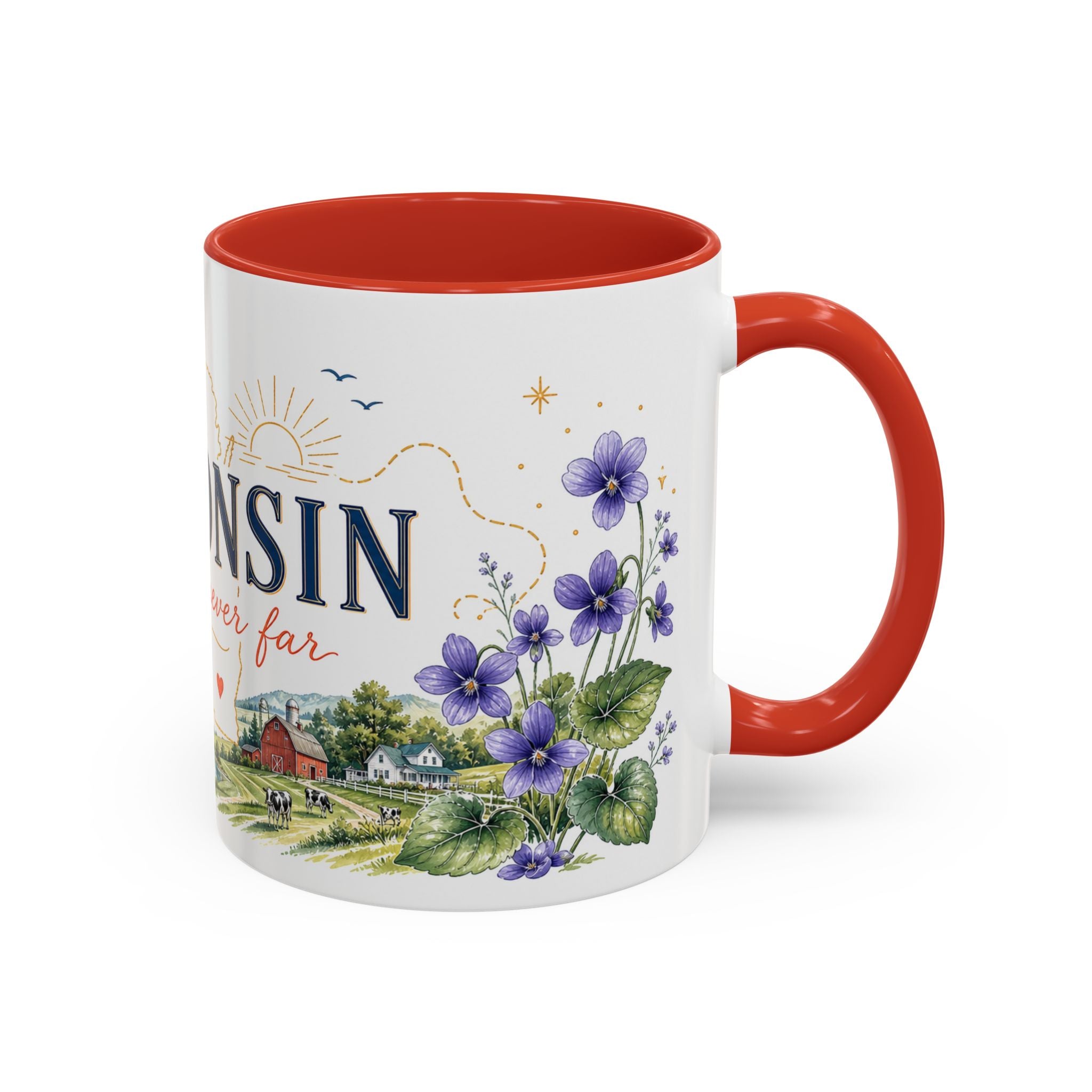 Wisconsin Home State Mug | Moving Away Gift | Long Distance Friendship Coffee Cup | 11oz 15oz Accent Mug