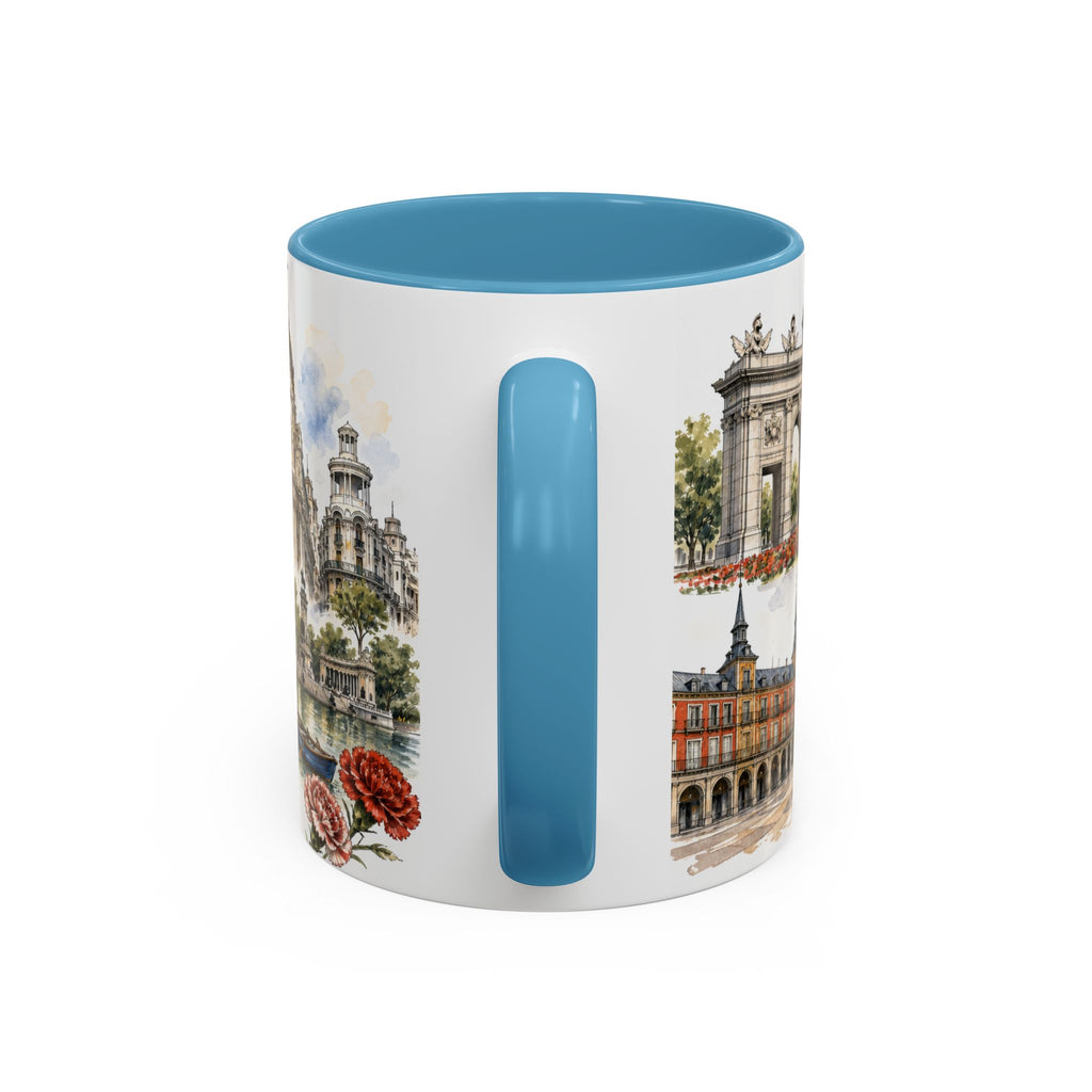 Madrid Coffee Mug | Spain Travel Souvenir | Vintage Illustrated City Gift | 11 oz 15 oz Accent Mug