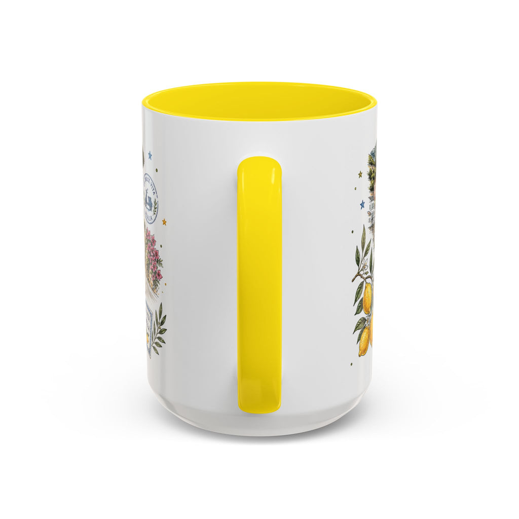 Amalfi Coast Coffee Mug | Travel Destination Souvenir Gift | Accent Color Ceramic 11oz 15oz