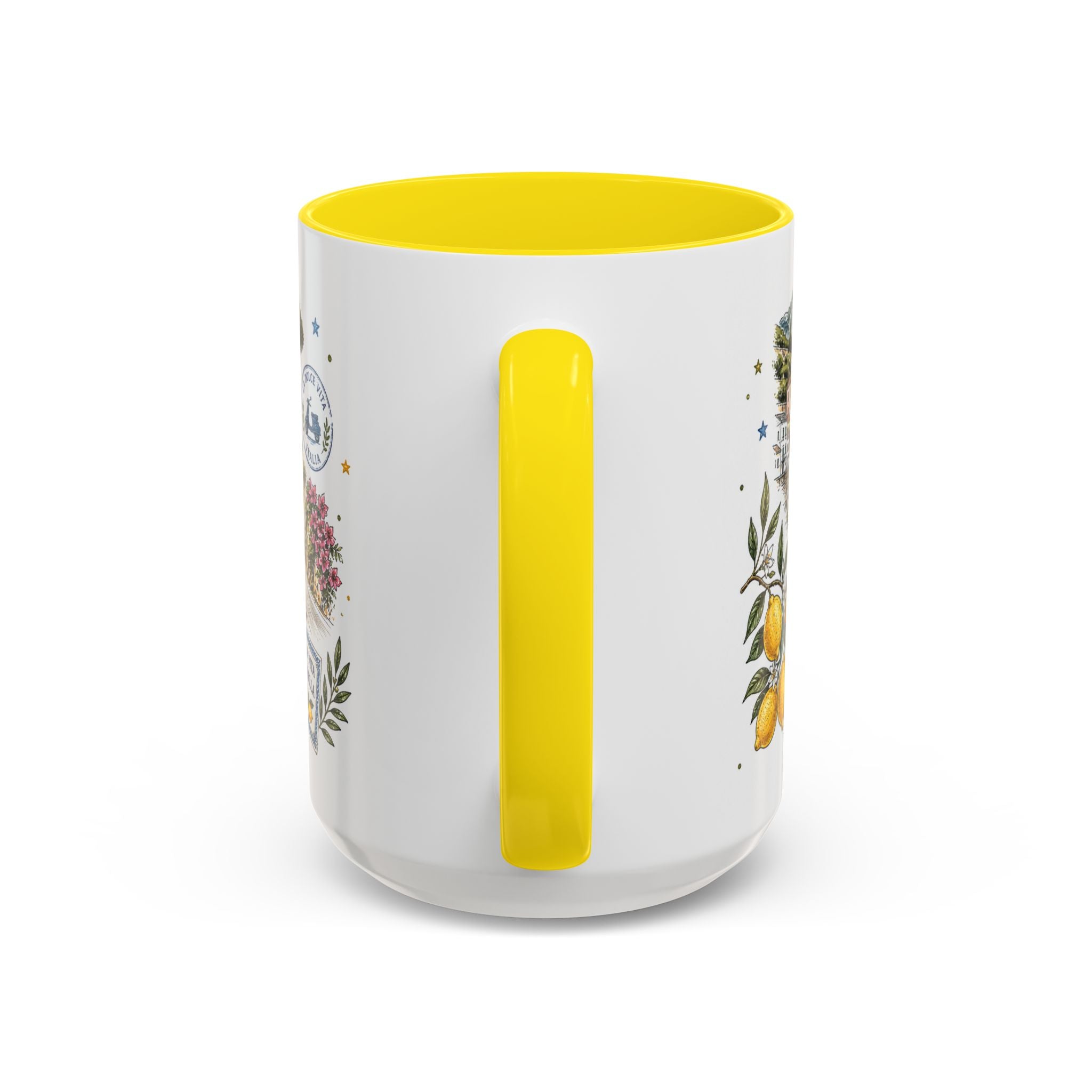 Amalfi Coast Coffee Mug | Travel Destination Souvenir Gift | Accent Color Ceramic 11oz 15oz