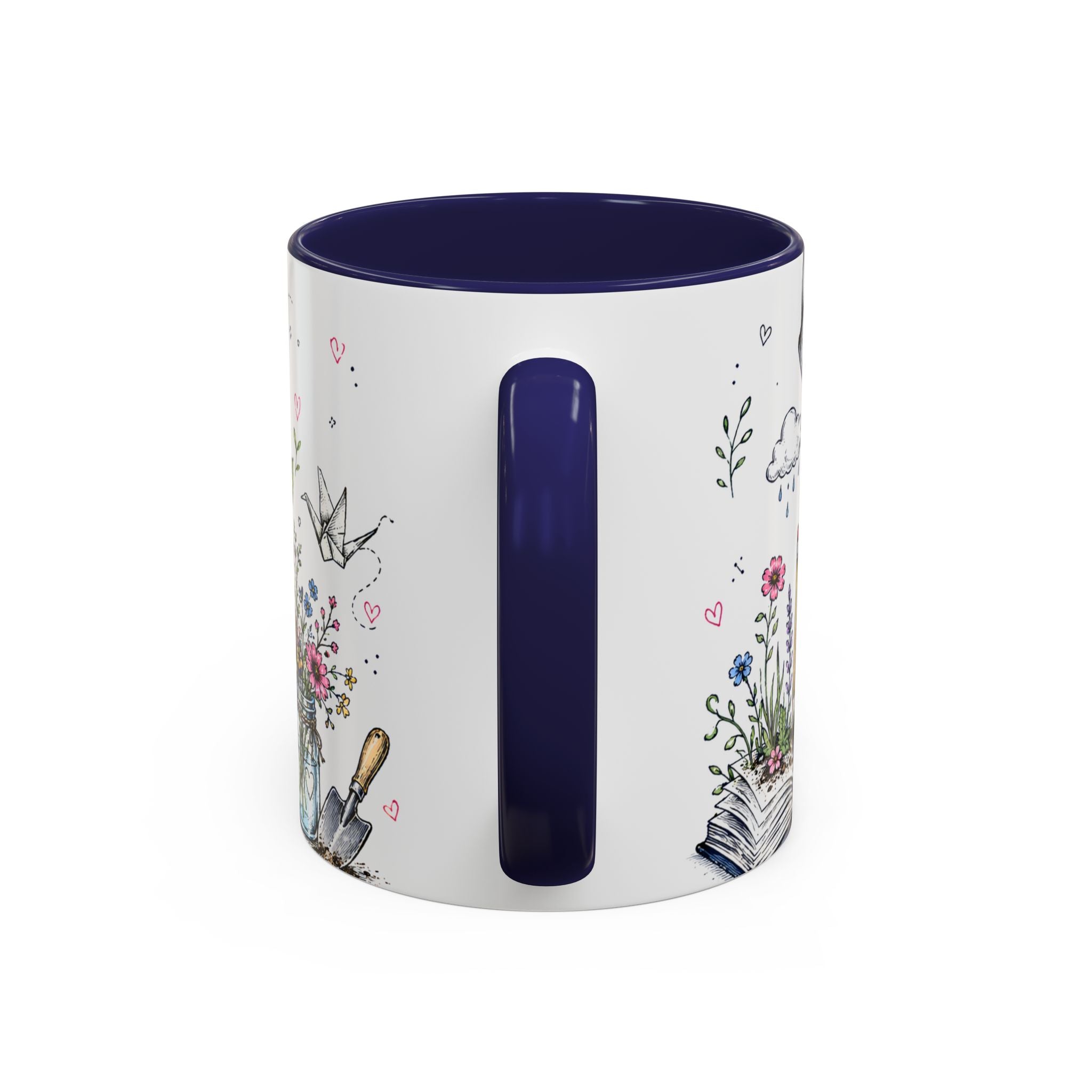 Thank You Teacher Coffee Mug | For Helping Me Grow Appreciation Gift | Accent Color Ceramic 11oz 15oz