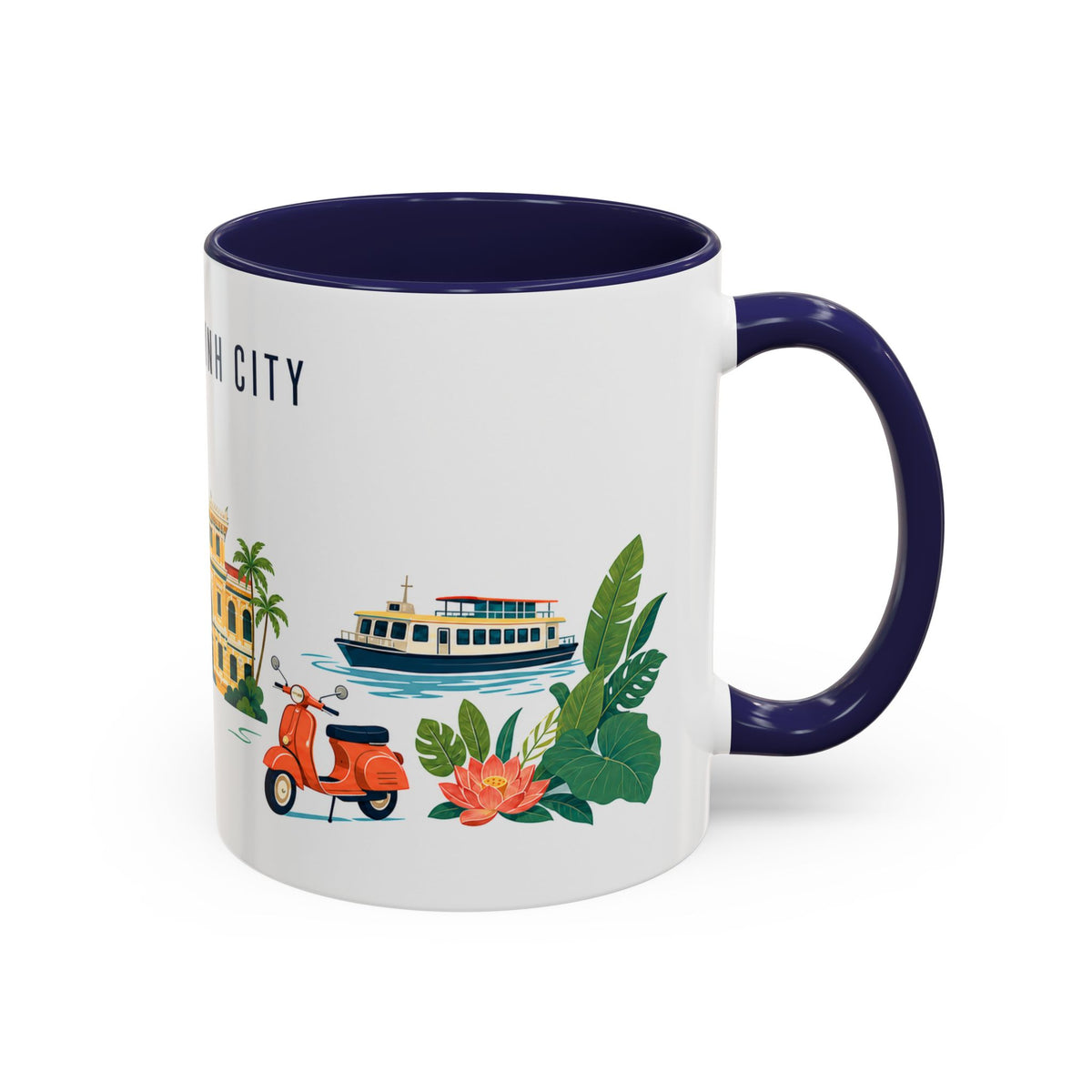 Ho Chi Minh City Coffee Mug | Vietnam Travel Souvenir | Porcelain Decal City Gift | 11oz 15oz Accent Mug