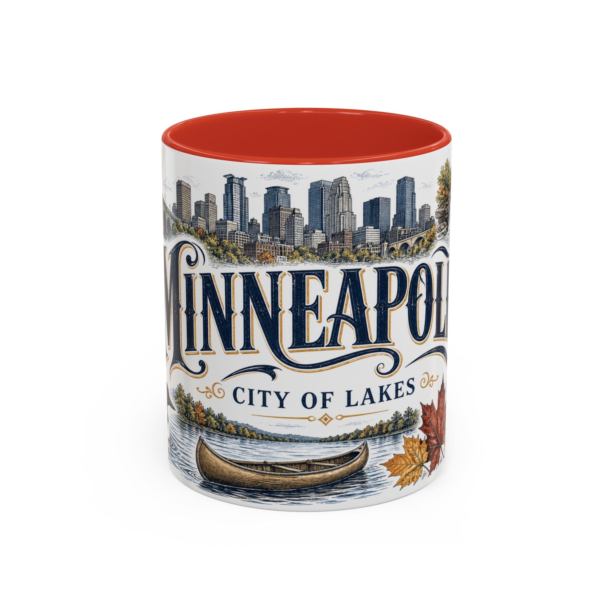 Minneapolis Coffee Mug | United States Travel Souvenir | Vintage Illustrated City Gift | 11 oz 15 oz Accent Mug