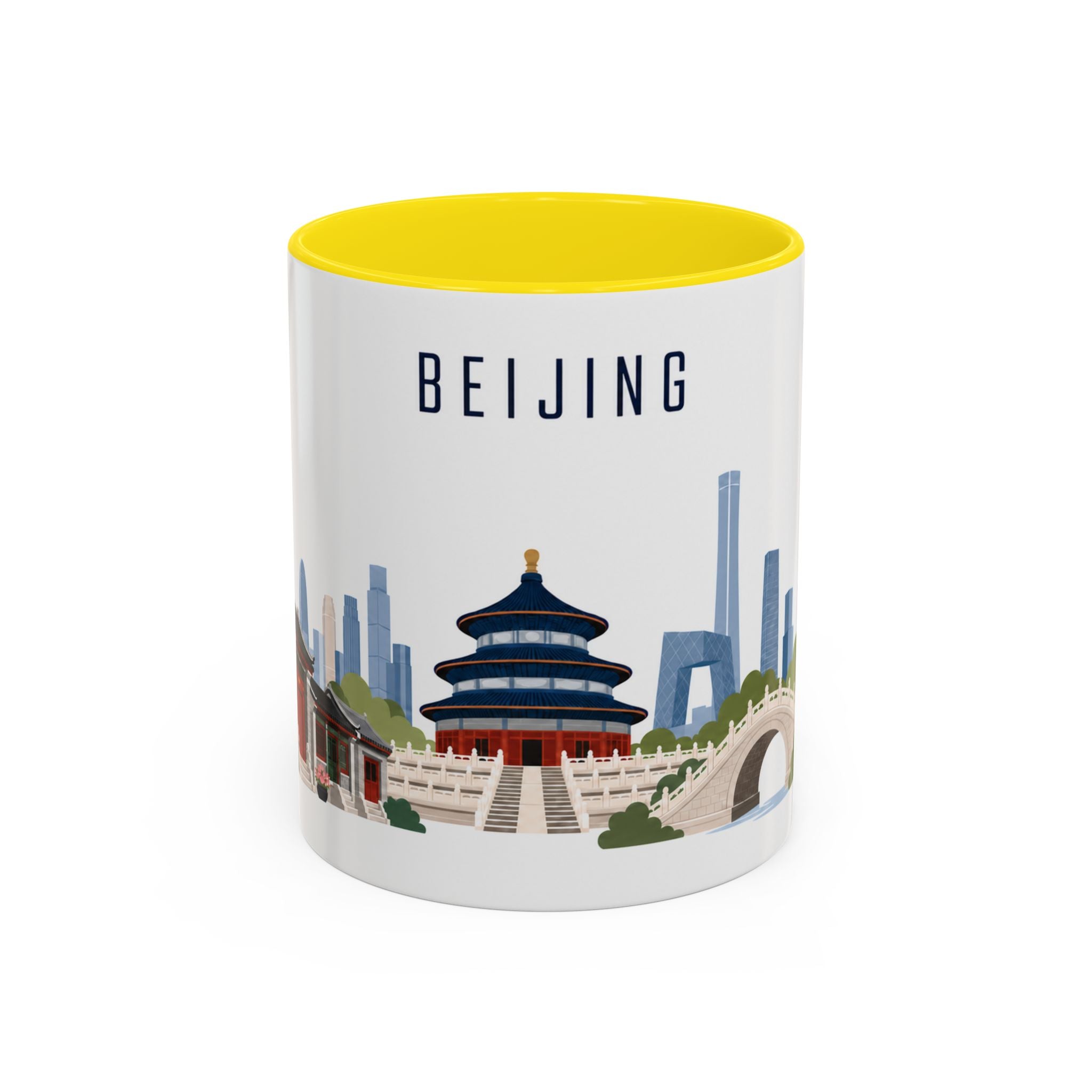 Beijing Coffee Mug | China Travel Souvenir | Porcelain Decal City Gift | 11oz 15oz Accent Mug