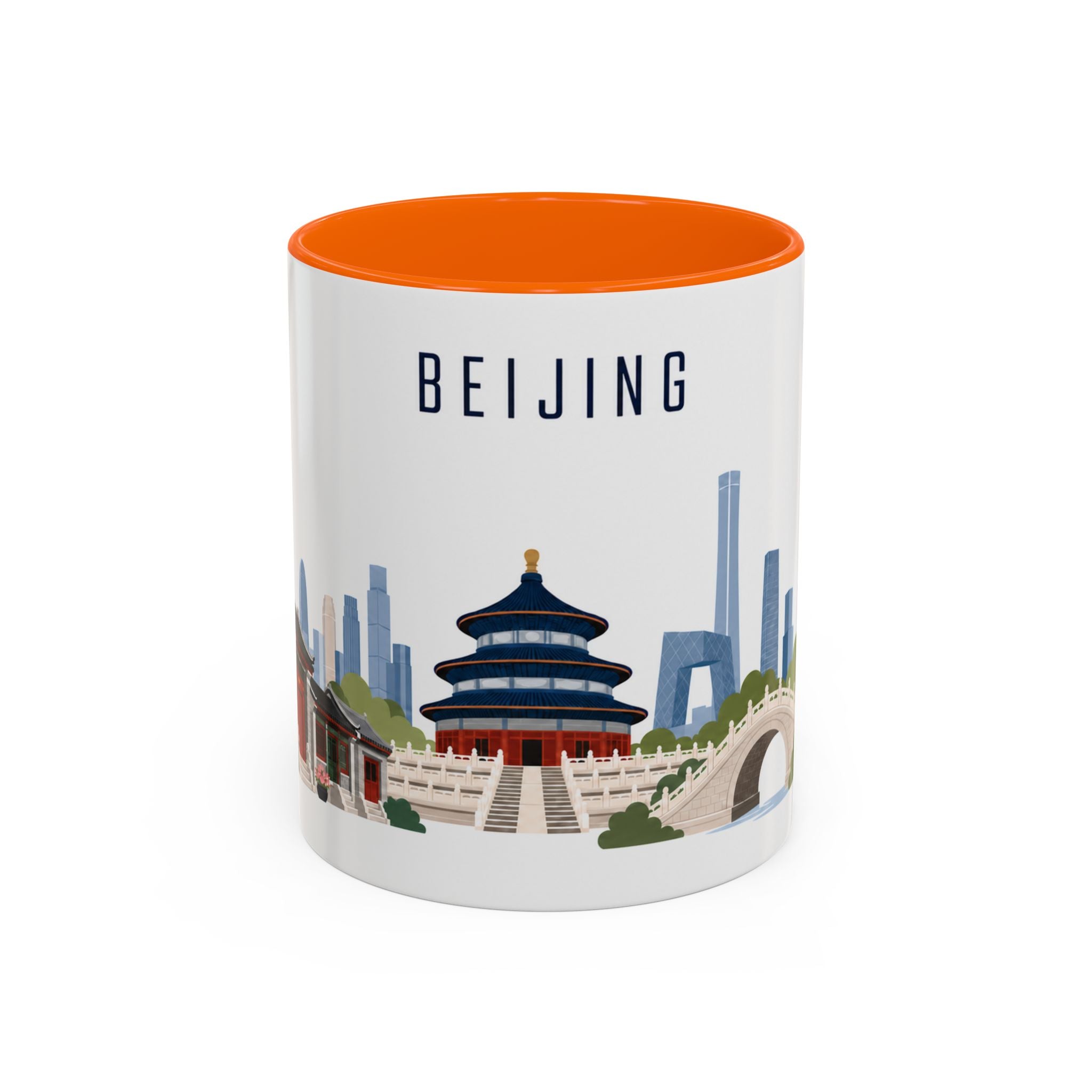 Beijing Coffee Mug | China Travel Souvenir | Porcelain Decal City Gift | 11oz 15oz Accent Mug