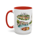 Lyon Illustrated Travel Mug | City Souvenir Accent Coffee Mug | 11oz 15oz Ceramic Cup
