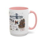 Philadelphia Coffee Mug | Pennsylvania Souvenir City Gift | Accent Color Ceramic 11oz 15oz