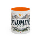 Dolomites Coffee Mug | Travel Destination Souvenir Gift | Accent Color Ceramic 11oz 15oz