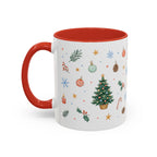 Christmas Mug | Watercolor Tree Gifts Wreath Holiday Cup | Accent Coffee Mug 11oz 15oz