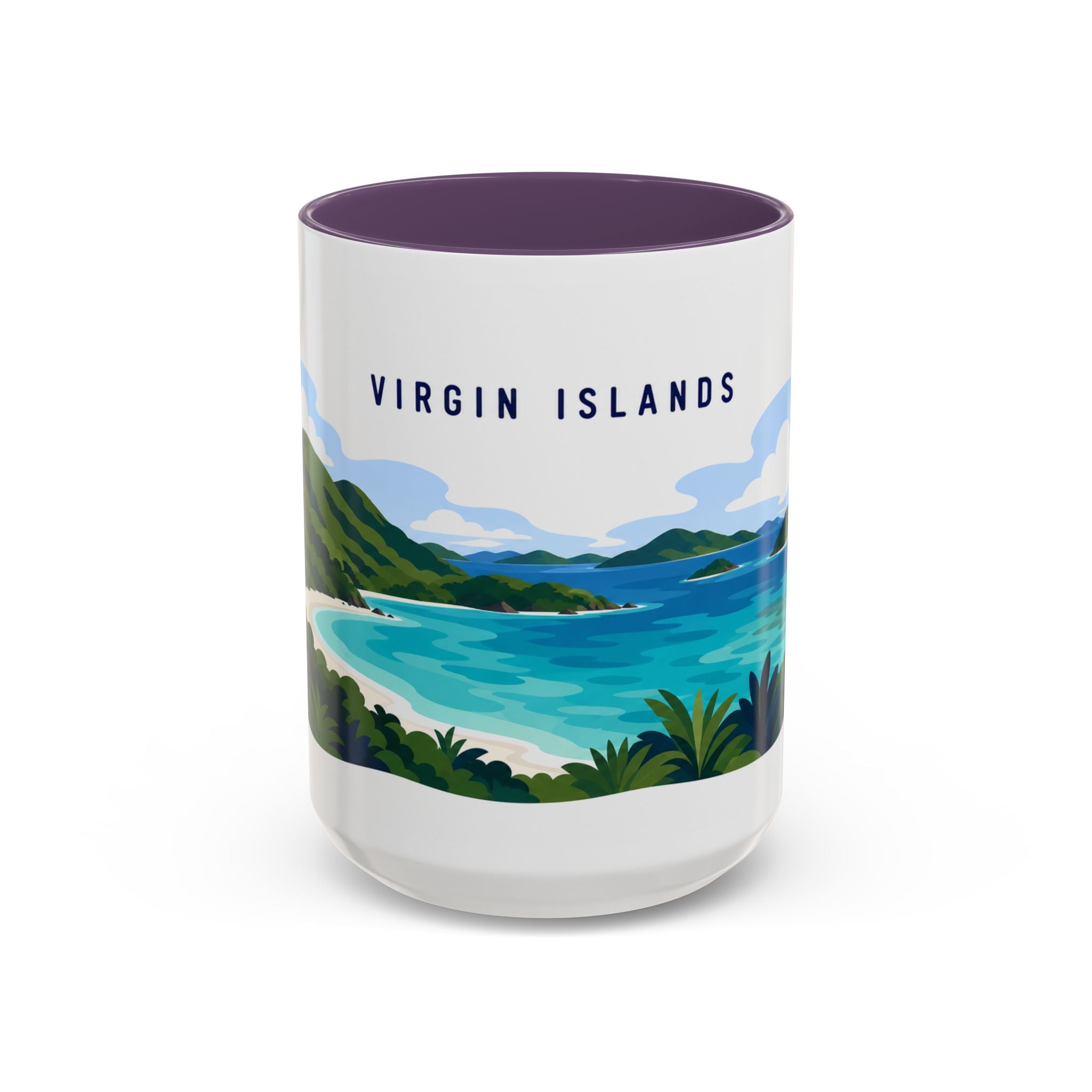 Virgin Islands National Park Coffee Mug | Solid Color Block Park Souvenir | 11oz 15oz Accent Mug