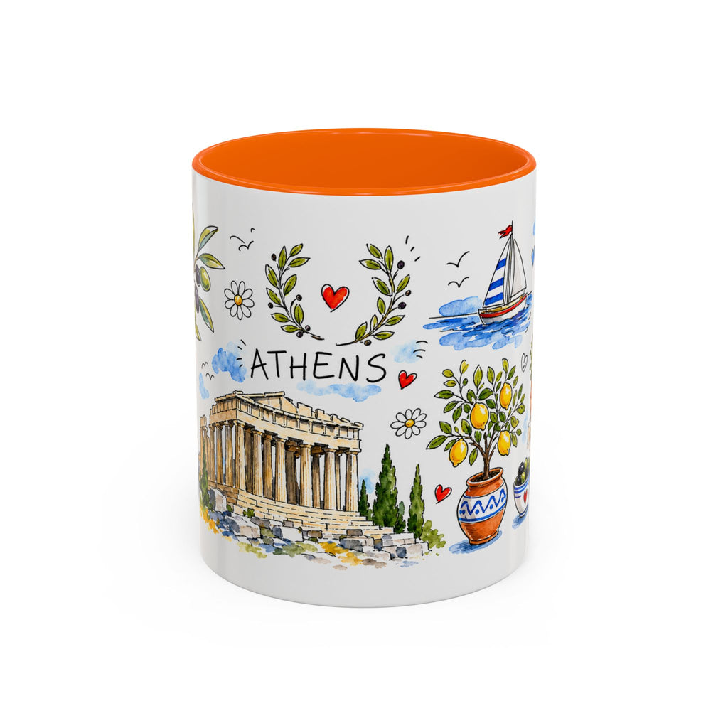 Athens Travel Mug | European City Souvenir Accent Coffee Mug | 11oz 15oz Ceramic Cup