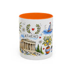 Athens Travel Mug | European City Souvenir Accent Coffee Mug | 11oz 15oz Ceramic Cup