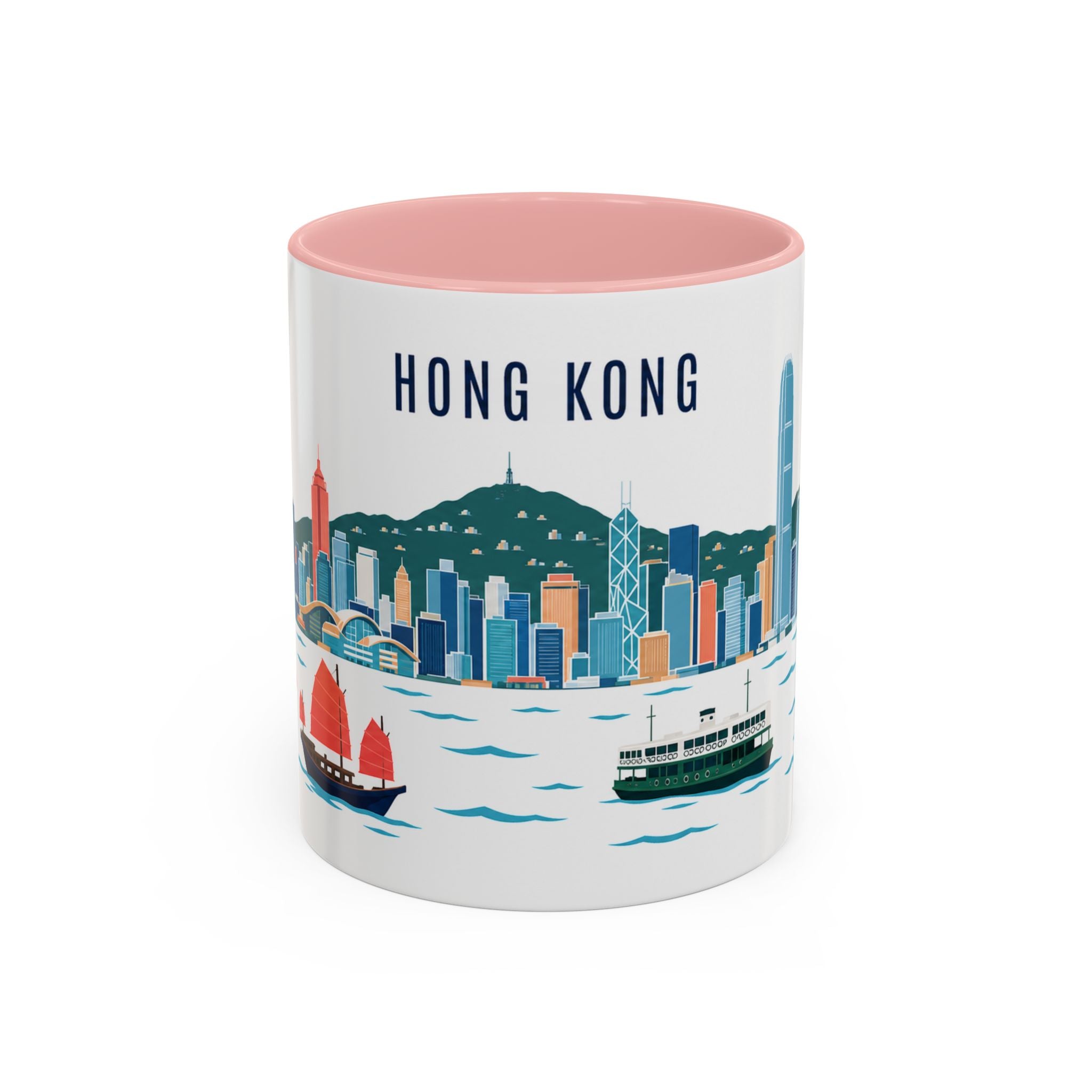 Hong Kong Coffee Mug | Hong Kong Travel Souvenir | Porcelain Decal City Gift | 11oz 15oz Accent Mug
