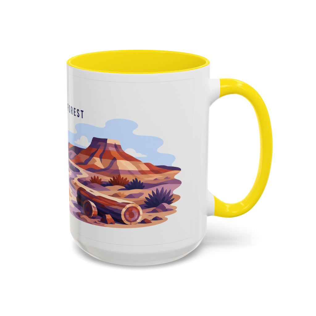 Petrified Forest National Park Coffee Mug | Solid Color Block Park Souvenir | 11oz 15oz Accent Mug