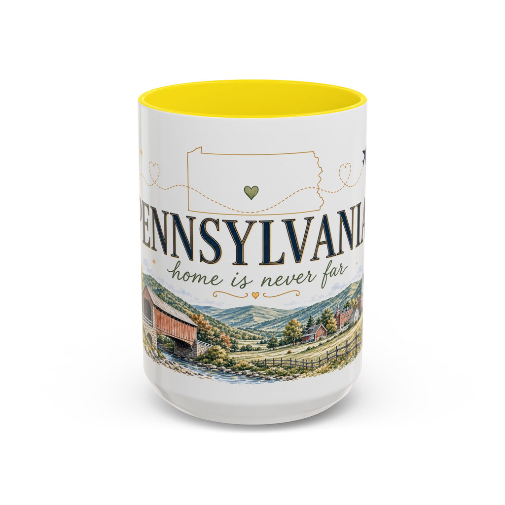 Pennsylvania Home State Mug | Moving Away Gift | Long Distance Friendship Coffee Cup | 11oz 15oz Accent Mug