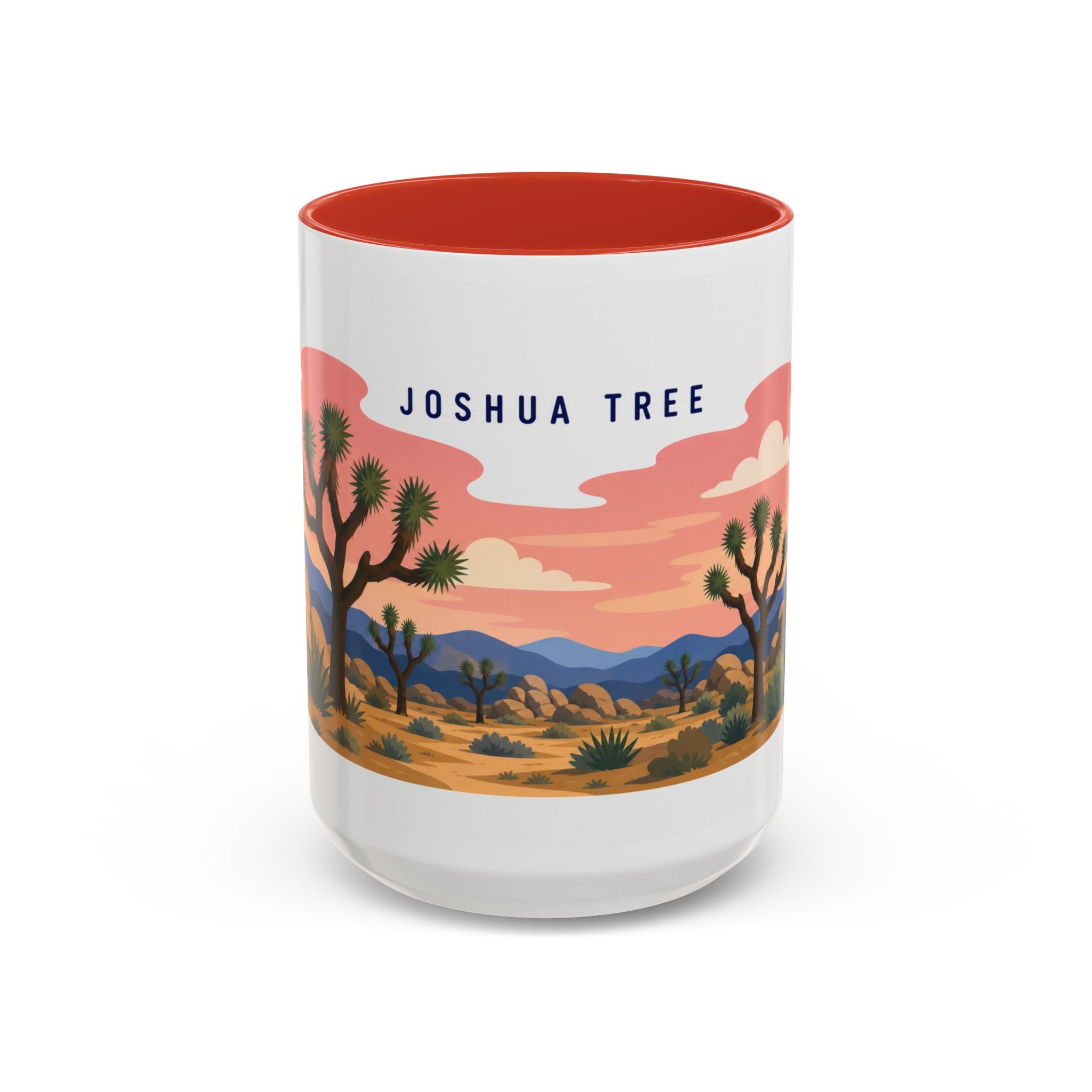 Joshua Tree National Park Coffee Mug | Solid Color Block Park Souvenir | 11oz 15oz Accent Mug