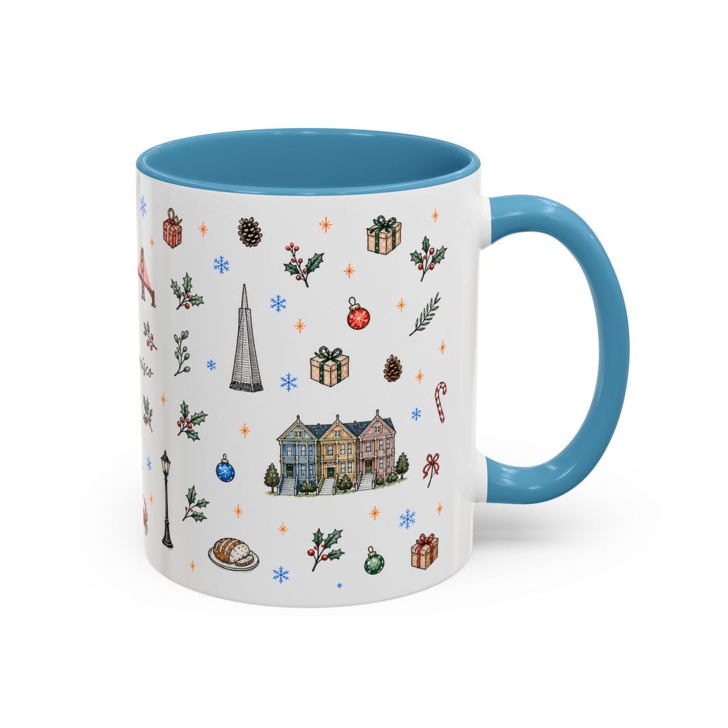 San Francisco Christmas Mug | Watercolor City Souvenir | Ceramic Coffee Cup
