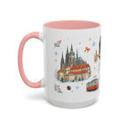 Prague Christmas Mug | Watercolor Travel Souvenir | Holiday Gift | Accent Ceramic Coffee Cup 11oz 15oz