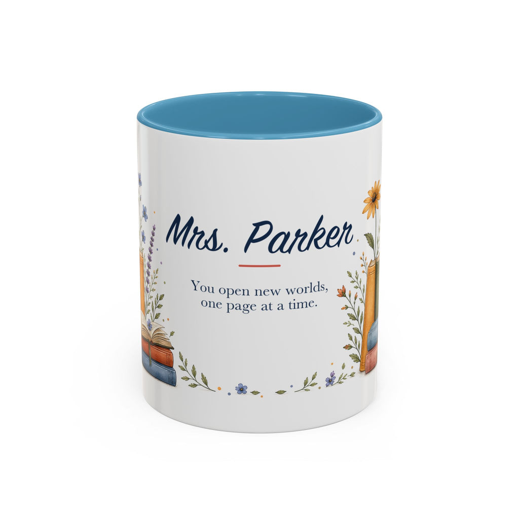 Personalized Reading Teacher Mug | Custom Name Book Lover Coffee Cup | Teacher Appreciation Gift