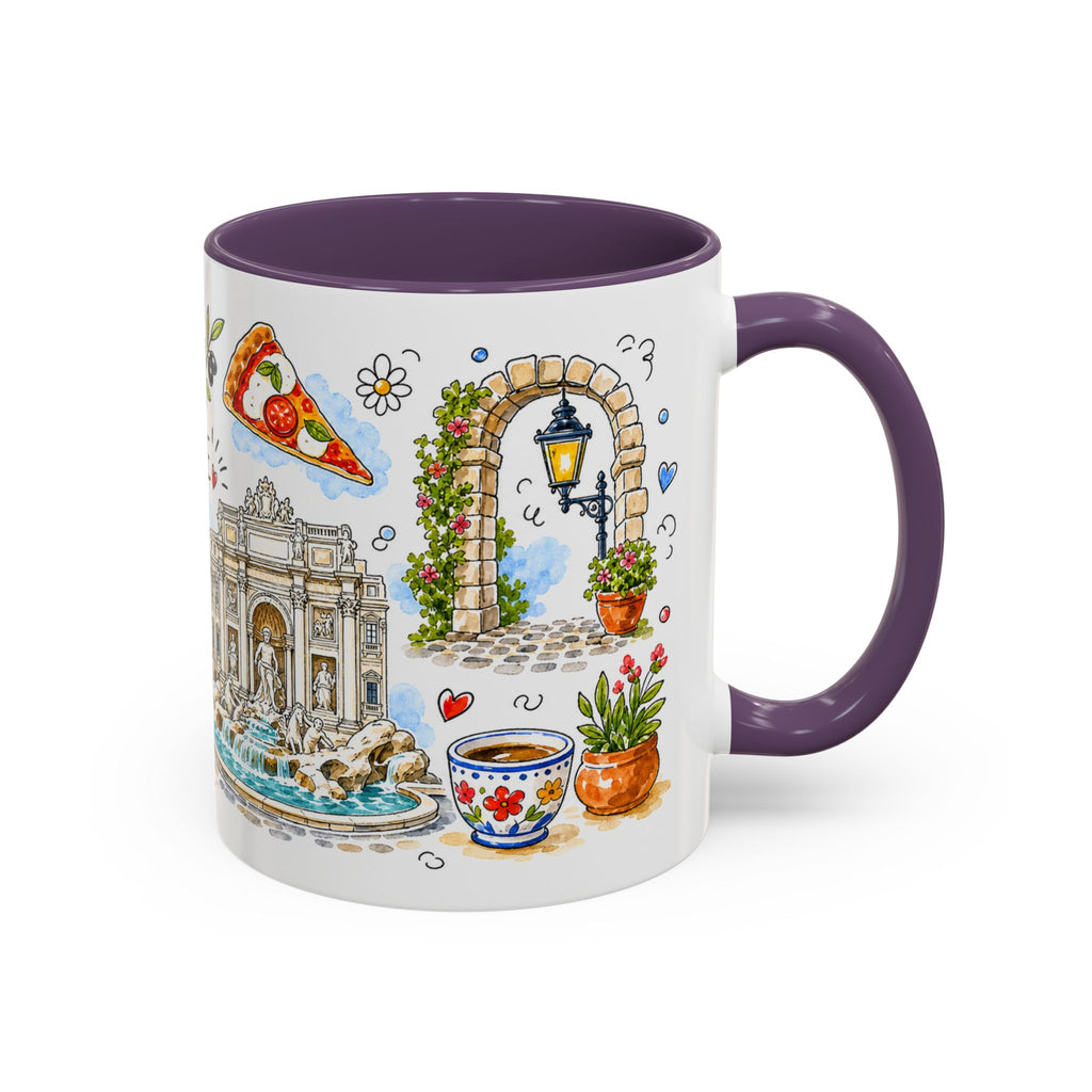 Rome Travel Mug | European City Souvenir Accent Coffee Mug | 11oz 15oz Ceramic Cup