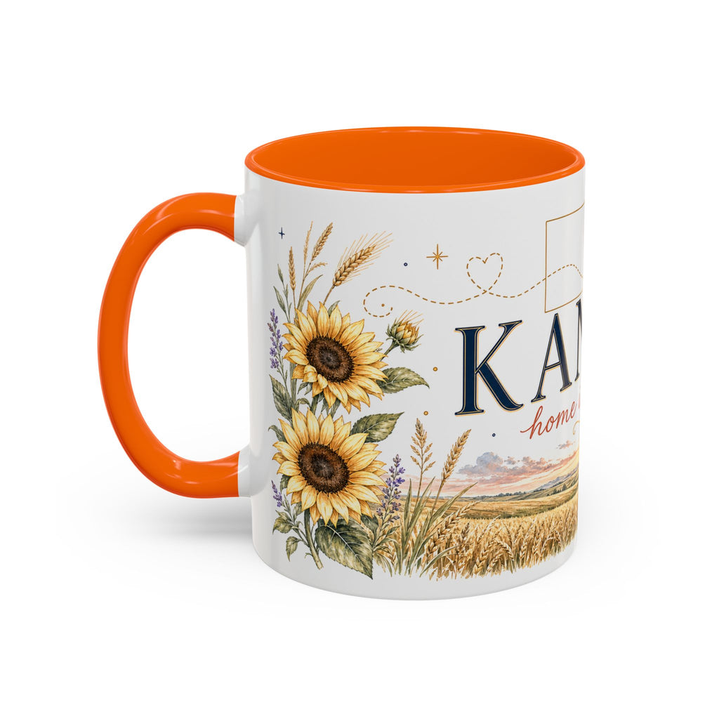 Kansas Home State Mug | Sunflower Prairie Landscape Coffee Cup
