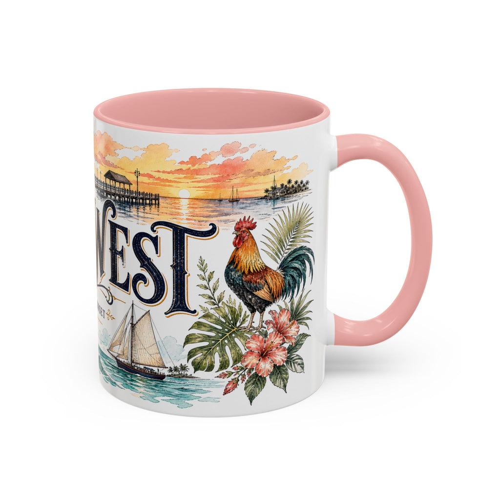 Key West Coffee Mug | United States Travel Souvenir | Vintage Illustrated City Gift | 11 oz 15 oz Accent Mug