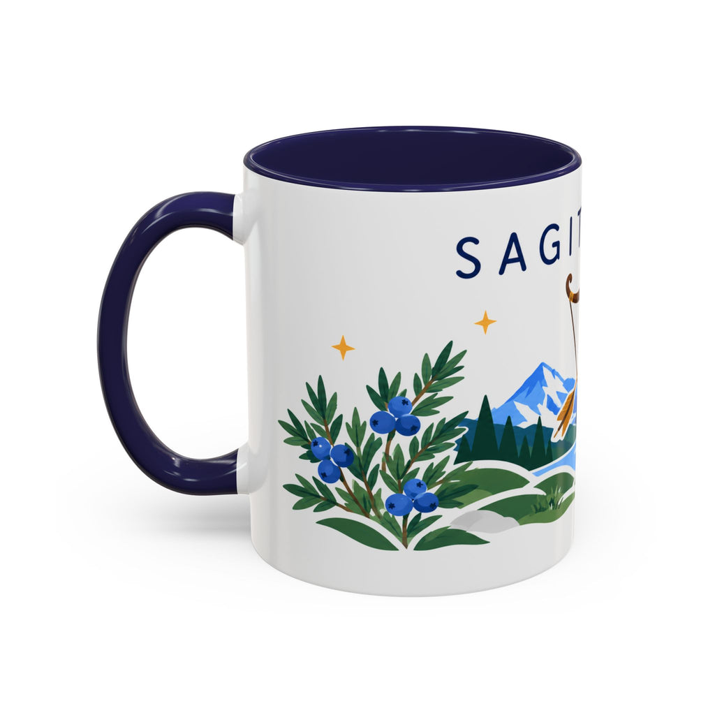 Sagittarius Zodiac Coffee Mug | Bow and Arrow Design | Astrology Birthday Gift | 11 oz 15 oz Ceramic Accent Mug