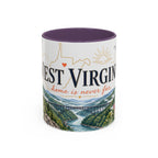 West Virginia State Map Mug | Appalachian Bridge, Rhododendron Accent Coffee Cup