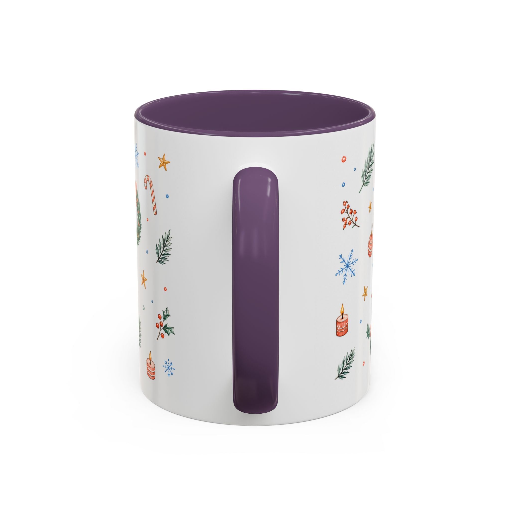 Christmas Mug | Watercolor Tree Gifts Wreath Holiday Cup | Accent Coffee Mug 11oz 15oz