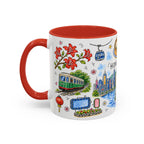 Hong Kong Illustrated Travel Mug | City Souvenir Accent Coffee Mug | 11oz 15oz Ceramic Cup